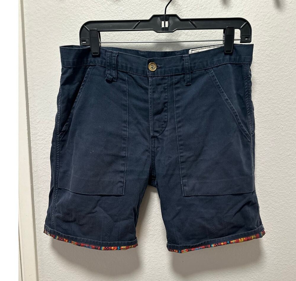 Vintage Rogue Territory Men's Navy Blue Shorts, Size 32